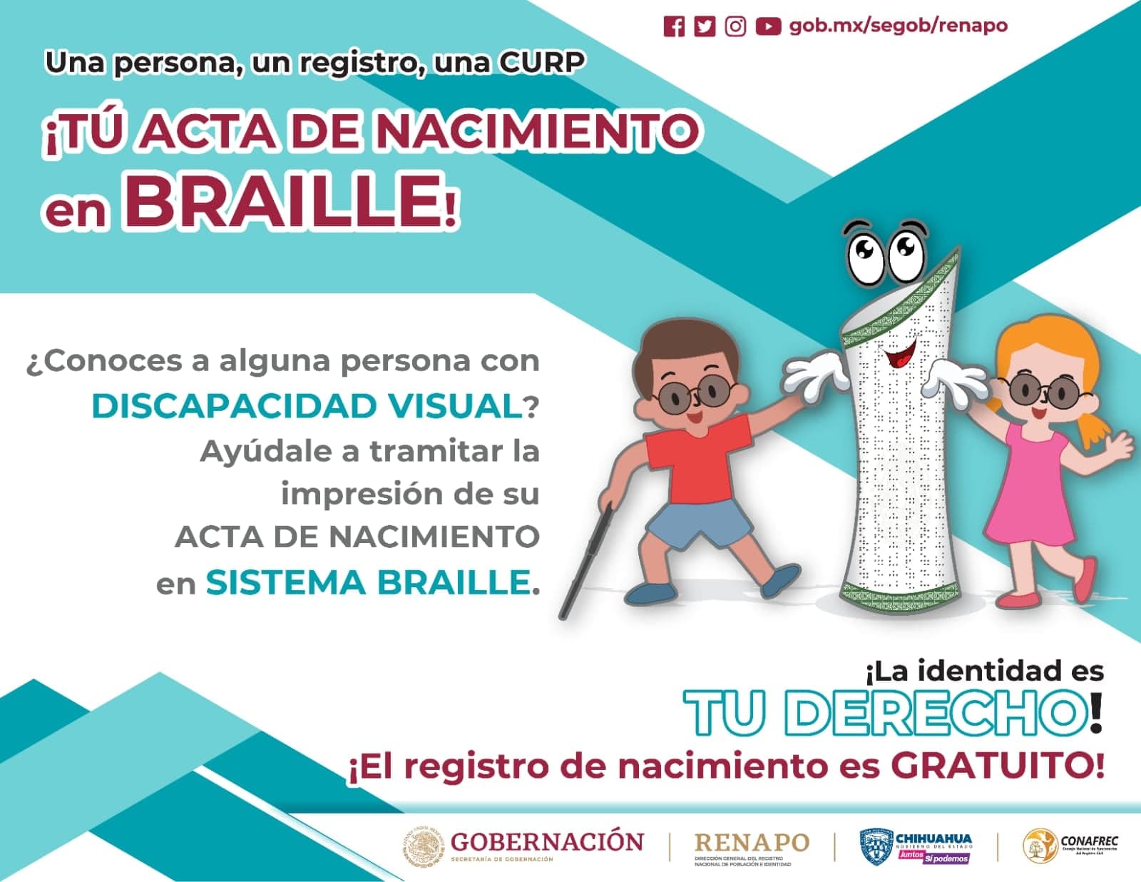 Arranca Programa Mi Acta En Braille Para Dar Certeza De Identidad A